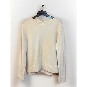Dylan 🖤 Sweater Pullover Women's Medium‎ Ivory Knit Alpaca Wool Crewneck EUC